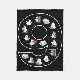 9th Birthday 9 Year Old Chicken Boys Girls Farmer Fleece Blanket
