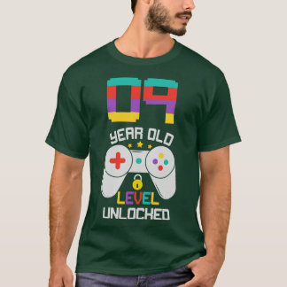 9th Birthday 9 Year Old Level Unlocked Bday Gamer T-Shirt