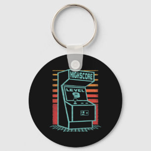 9th Birthday 9 Year Old Retro Gamer Level Up Unloc Key Ring