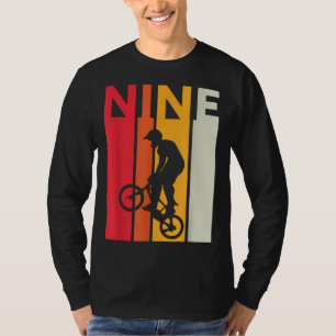 9th Birthday 9 Years Old Kids Bmx Bike Lover B-day T-Shirt