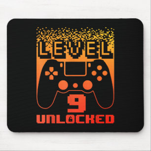 9th Birthday Art For Boys Level 9 Unlocked Gamer 9 Mouse Mat