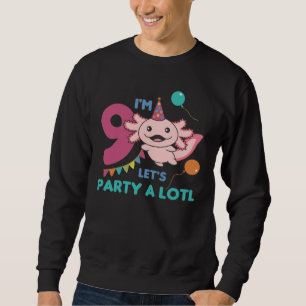 9th Birthday Axolotl Nine Year Old Cute Axolotls Sweatshirt