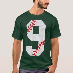 9th Birthday Baseball Big Number Nine 9 Year Old B T-Shirt