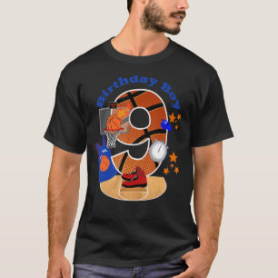 9th Birthday Basketball Big Number 9 Year Old Boy T-Shirt