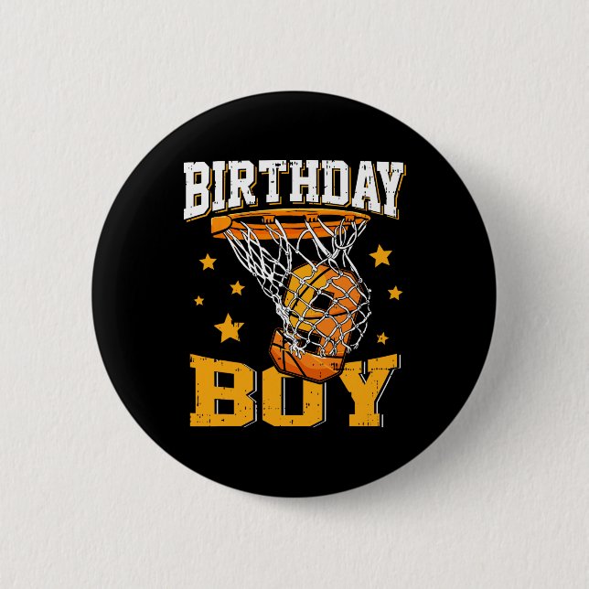 9th Birthday Basketball Boy 9 Year Old Basketball  6 Cm Round Badge (Front)