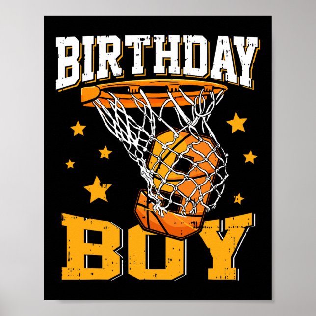 9th Birthday Basketball Boy 9 Year Old Basketball  Poster (Front)