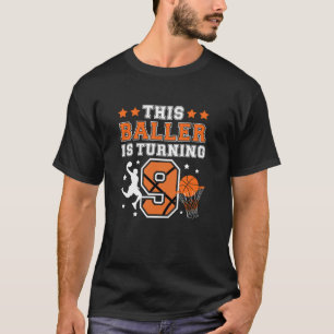 9th Birthday Basketball Boy 9 Year Old Basketball T-Shirt