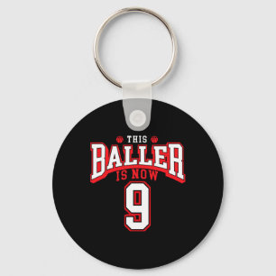 9th Birthday Basketball Lover 9 Years Old Bday Key Ring