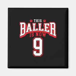 9th Birthday Basketball Lover 9 Years Old Bday  Magnet