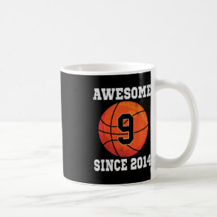 9th Birthday Basketball Lover 9 Years Old Vintage Coffee Mug