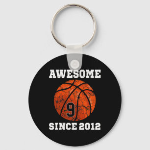 9th Birthday Basketball Lover Gift 9 Years Old Vin Key Ring