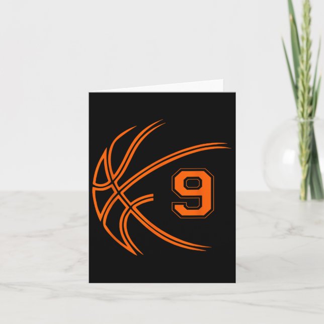 9th Birthday Basketball Nine 9 Years Old Boys Kids Card (Front)