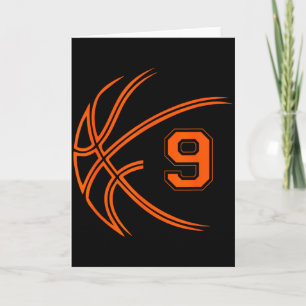 9th Birthday Basketball Nine 9 Years Old Boys Kids Card