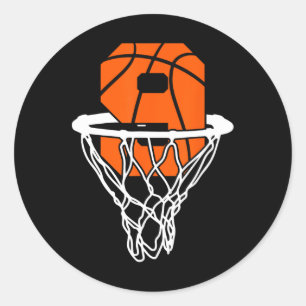 9th Birthday Basketball Nine 9 Years Old Boys Kids Classic Round Sticker