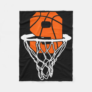 9th Birthday Basketball Nine 9 Years Old Boys Kids Fleece Blanket