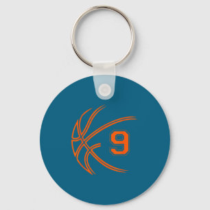 9th Birthday Basketball Nine 9 Years Old Boys Kids Key Ring