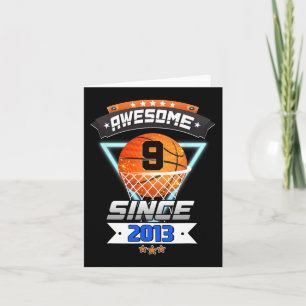 9th Birthday Basketball Player 9 Years Old Boy Gi Card