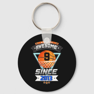 9th Birthday Basketball Player 9 Years Old Boy Gi Key Ring