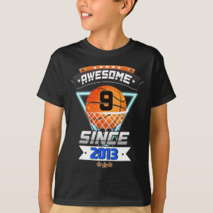 9th Birthday  Basketball Player 9 Years Old Boy Gi T-Shirt