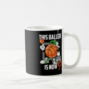 9th Birthday Basketball Player Fun 9 Years Old Kid Coffee Mug