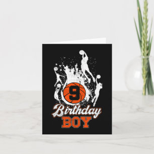 9th Birthday Basketball Theme Birthday Boy 9Yrs Ol Card