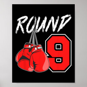 9th Birthday Boxing Boy 9 Year Old Boxer Bday Part Poster