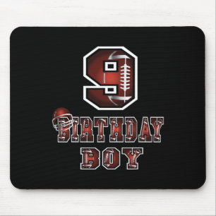 9th Birthday Boy 9 Years Old Football Lover Theme  Mouse Mat