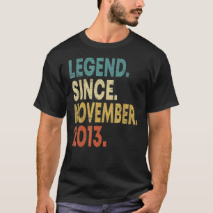 9th Birthday Boy 9 Years Old Legend Since November T-Shirt