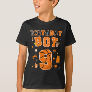 9th Birthday Boy 9 Yr Sketll Party Nine Years Old  T-Shirt