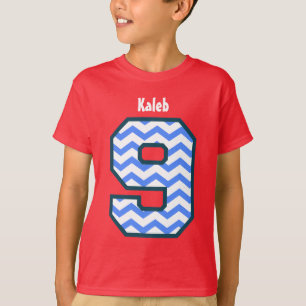 9th Birthday Boy CHEVRON Nine Year Custom Name V27 T-Shirt