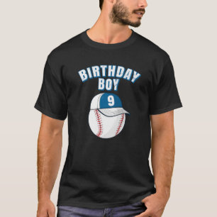 9Th Birthday Boy Funny 9 Years Old Baseball Player T-Shirt