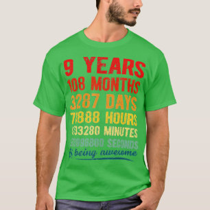 9th Birthday Boy Girl Kids Daughter Son Him Her 9 T-Shirt