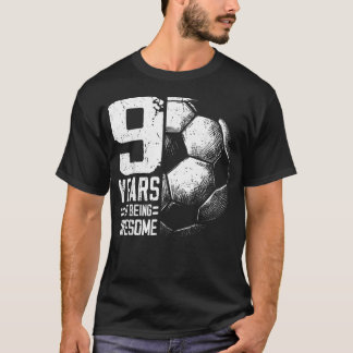 9Th Birthday Boy Girl Soccer Player Football 9 T-Shirt