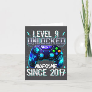 9th Birthday Boy Level 9 Gamer 9 Year Video Game P Card