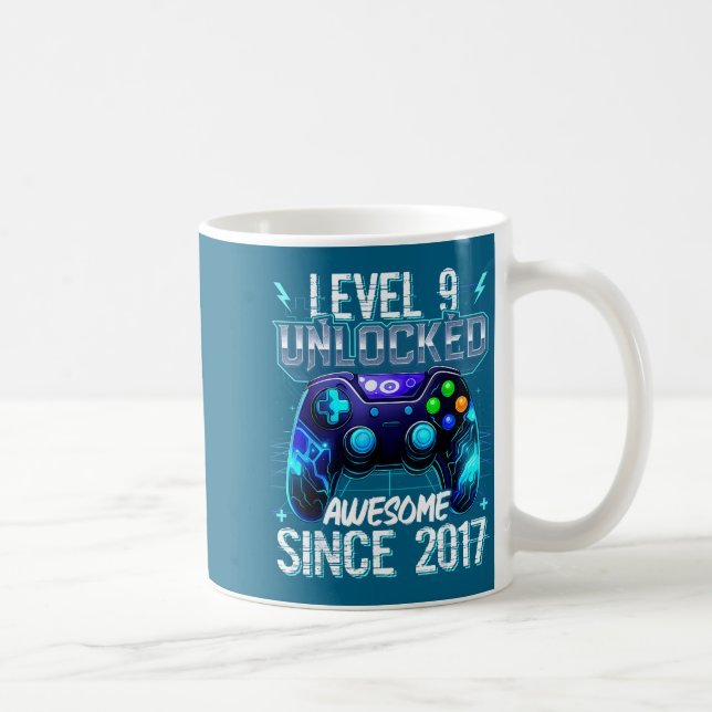 9th Birthday Boy Level 9 Gamer 9 Year Video Game P Coffee Mug (Right)