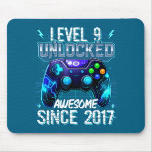 9th Birthday Boy Level 9 Gamer 9 Year Video Game P Mouse Mat