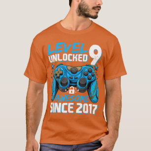 9th Birthday Boy Level 9 Gamer 9 Year Video Game P T-Shirt