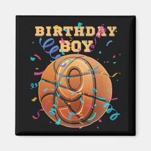 9th Birthday Boy Nine 9 Years Old Basketball Playe Magnet