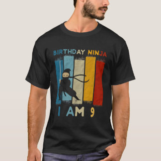 9Th Birthday Boy Ninja Lover 9 Year Old Funny B-Da T-Shirt