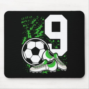 9th Birthday Boys 9 Years Soccer Footll Player Bir Mouse Mat