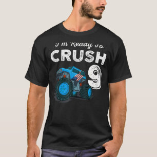 9th Birthday  Boys I'm Ready to Crush 9 Monster Tr T-Shirt