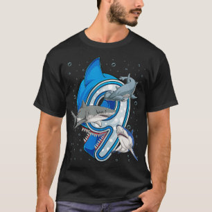 9th Birthday Boys Shark 9 years Old Ocean Shark Bd T-Shirt