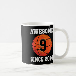 9th Birthday Bysketbyll Lover 9 Years Old Vintage Coffee Mug