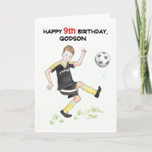 9th Birthday Card for a Godson - Footballer