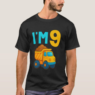 9th Birthday Cartoon Dump Toy Truck Construction I T-Shirt