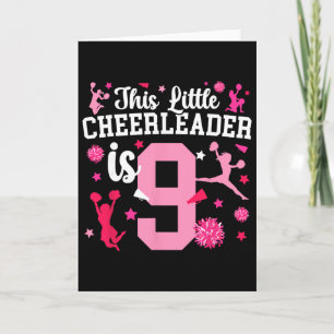 9th Birthday Cheer Girl Nine Year Old Cheerleader Card