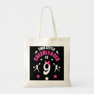 9th Birthday Cheerleader Girl 9 Years Old Girls Gi Tote Bag