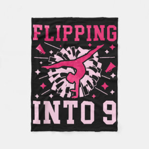 9th Birthday Cheerleading Girl Nine Year Old Cheer Fleece Blanket