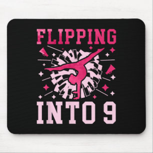 9th Birthday Cheerleading Girl Nine Year Old Cheer Mouse Mat