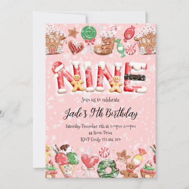 9th Birthday Christmas Party Invitation (Front)